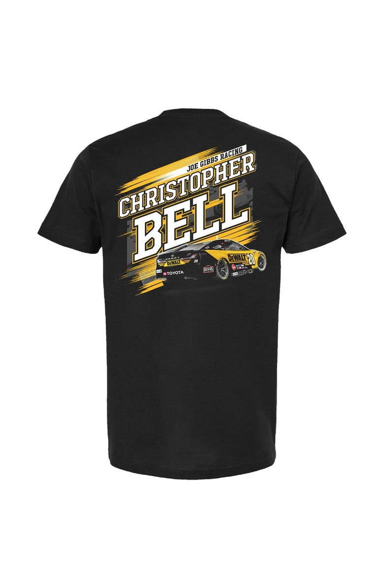 JOE GIBBS RACING TEAM COLLECTION Men's Joe Gibbs Racing Team Collection Black Christopher Bell DEWALT Car T-Shirt, Alternate, color, Black