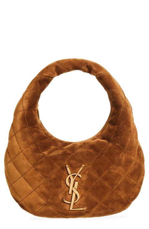 Icarino Quilted Suede Top Handle Bag