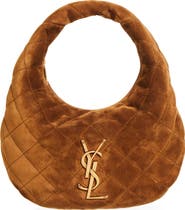 Saint Laurent Icarino Quilted Suede Top Handle Bag