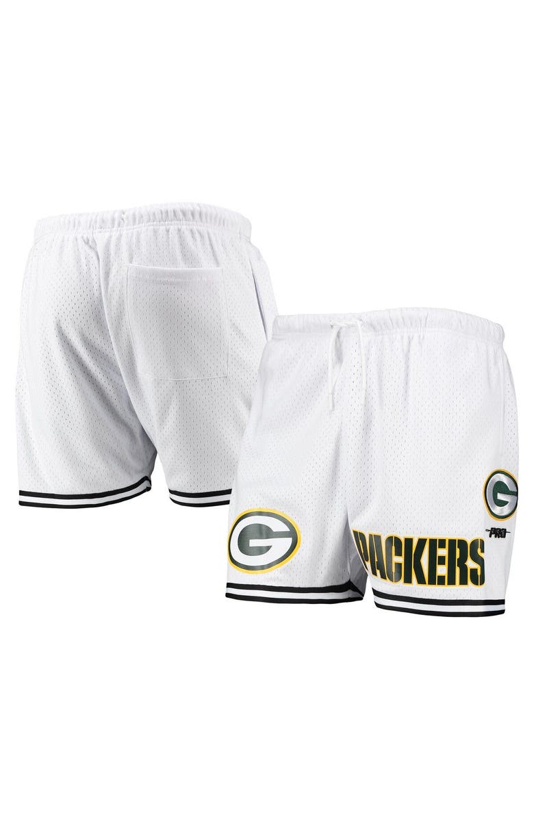 PRO STANDARD Men's Pro Standard White/Black Green Bay Packers Mesh Shorts, Main, color, White