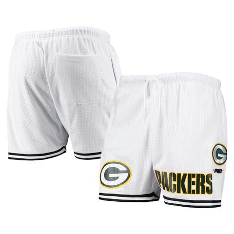 Men's Pro Standard White/Black Green Bay Packers Mesh Shorts
