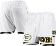 PRO STANDARD Men's Pro Standard White/Black Green Bay Packers Mesh Shorts