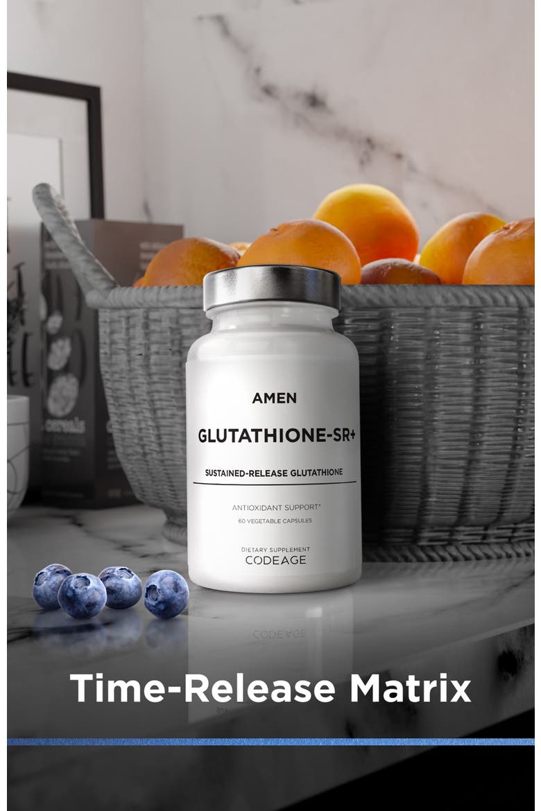 Amen Glutathione-SR+ Reduced L-Glutathione Supplement, Alternate, color, White