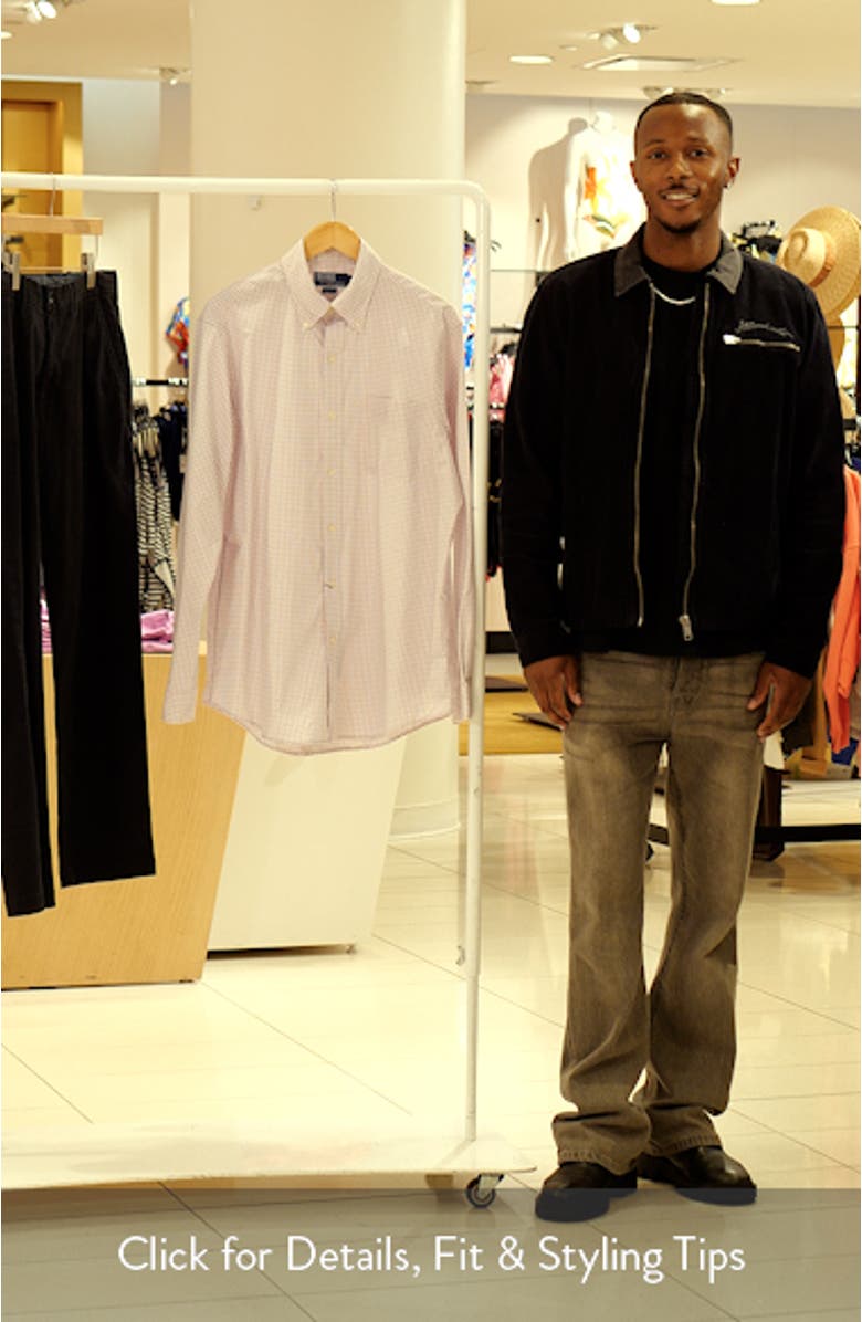 Classic Fit Check Cotton Poplin Button-Down Shirt, sales video thumbnail