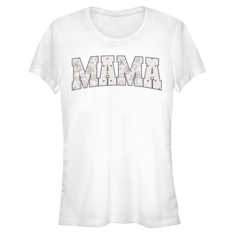 Junior's Mickey & Friends Collegiate Mama Patterns  Graphic T-Shirt