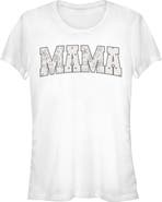 Mickey & Friends Junior's Mickey & Friends Collegiate Mama Patterns  Graphic T-Shirt
