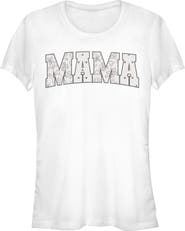 Mickey & Friends Junior's Mickey & Friends Collegiate Mama Patterns  Graphic T-Shirt