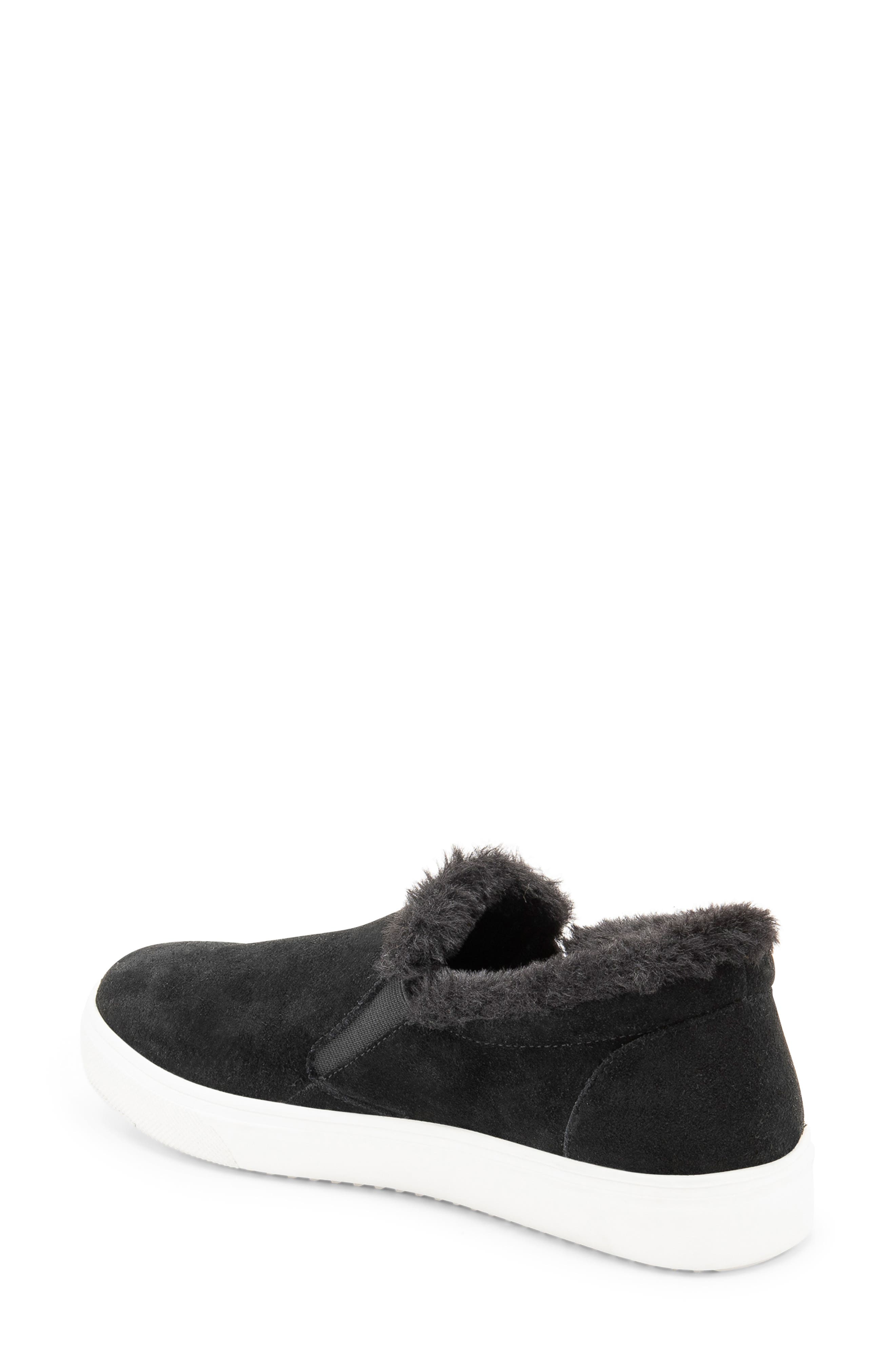 Blondo Gia Faux Fur Trim Waterproof Slip-On Sneaker, Alternate, color, 
