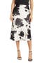 Satin Cow Print Midi Skirt
