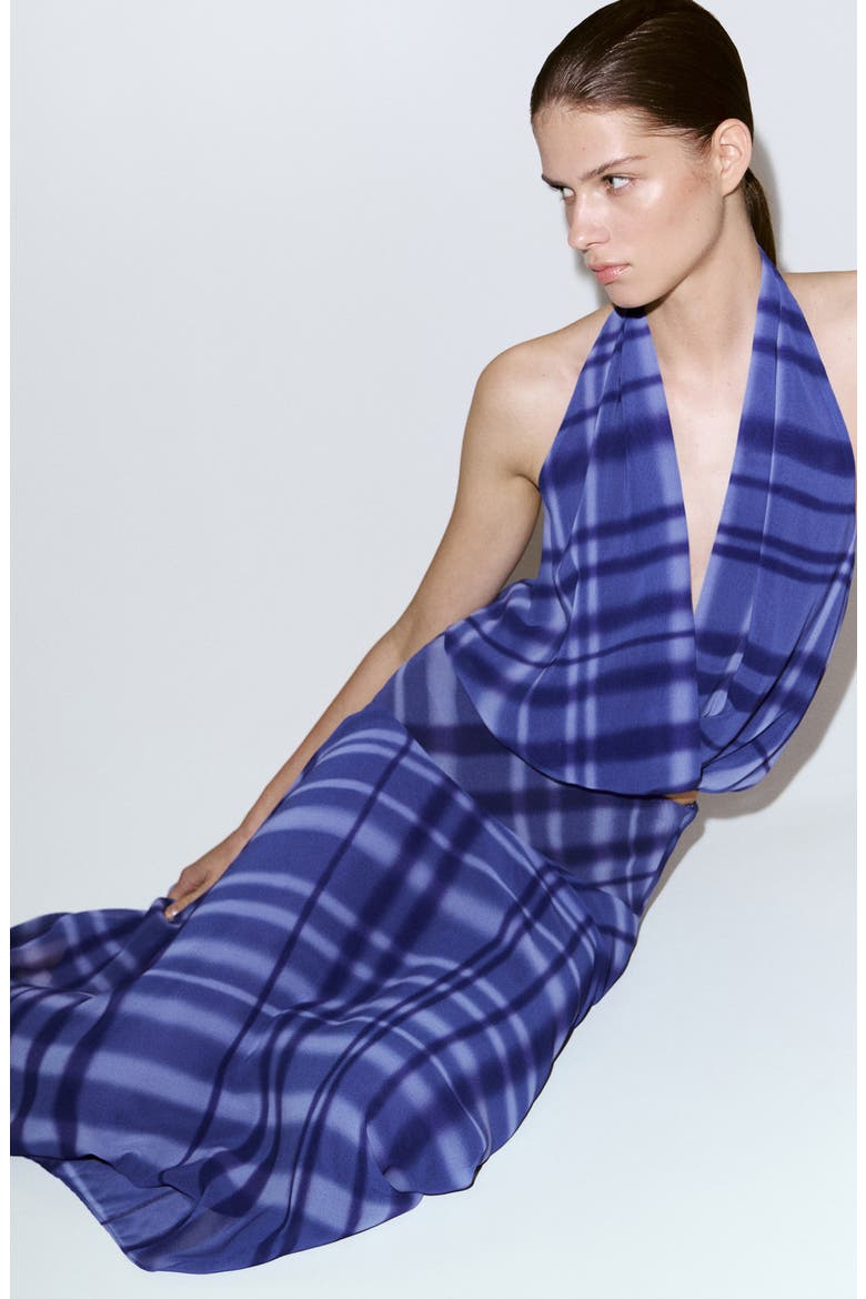 Maxi Flared Skirt, Alternate, color, BLUE