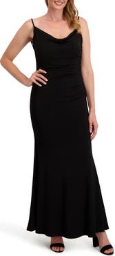 Laundry by Shelli Segal Cowl Neck Lace Back Mermaid Gown