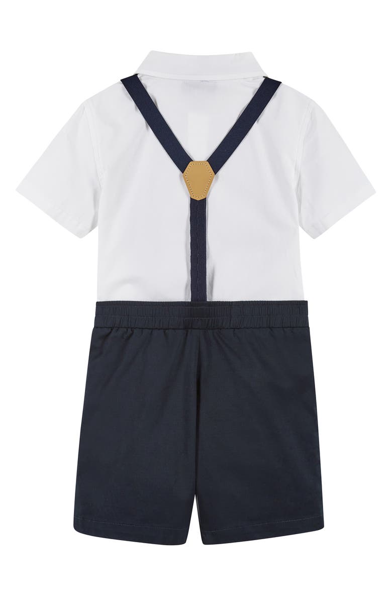 Andy & Evan Button-Up Shirt, Suspenders, Shorts & Bow Tie Set, Alternate, color, White