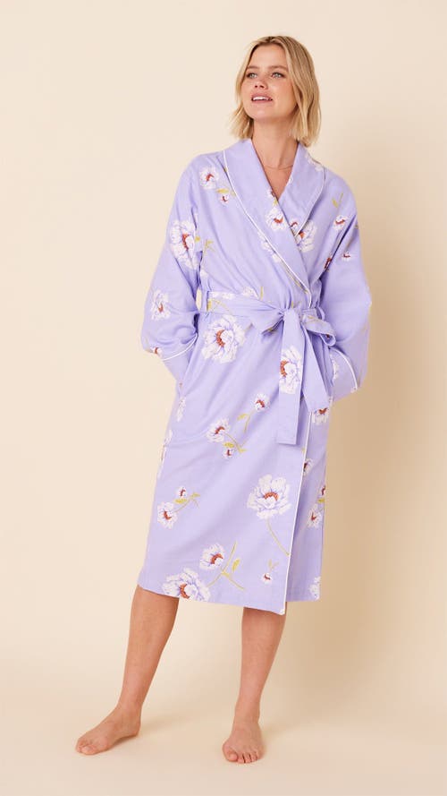 The Cat's Pajamas Flannel Shawl Collar Robe In Isabella