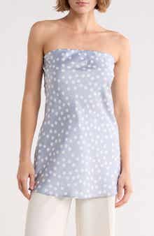 Polka Dot Strapless Tunic Top