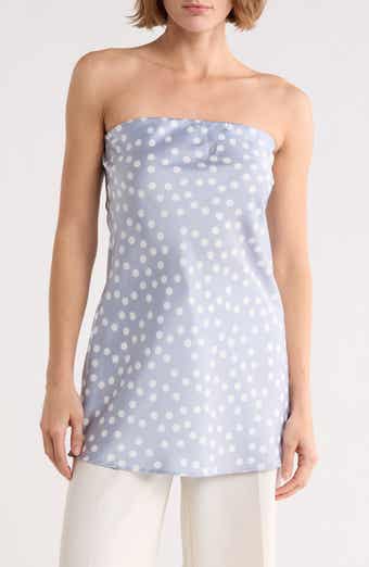 Polka Dot Strapless Tunic Top