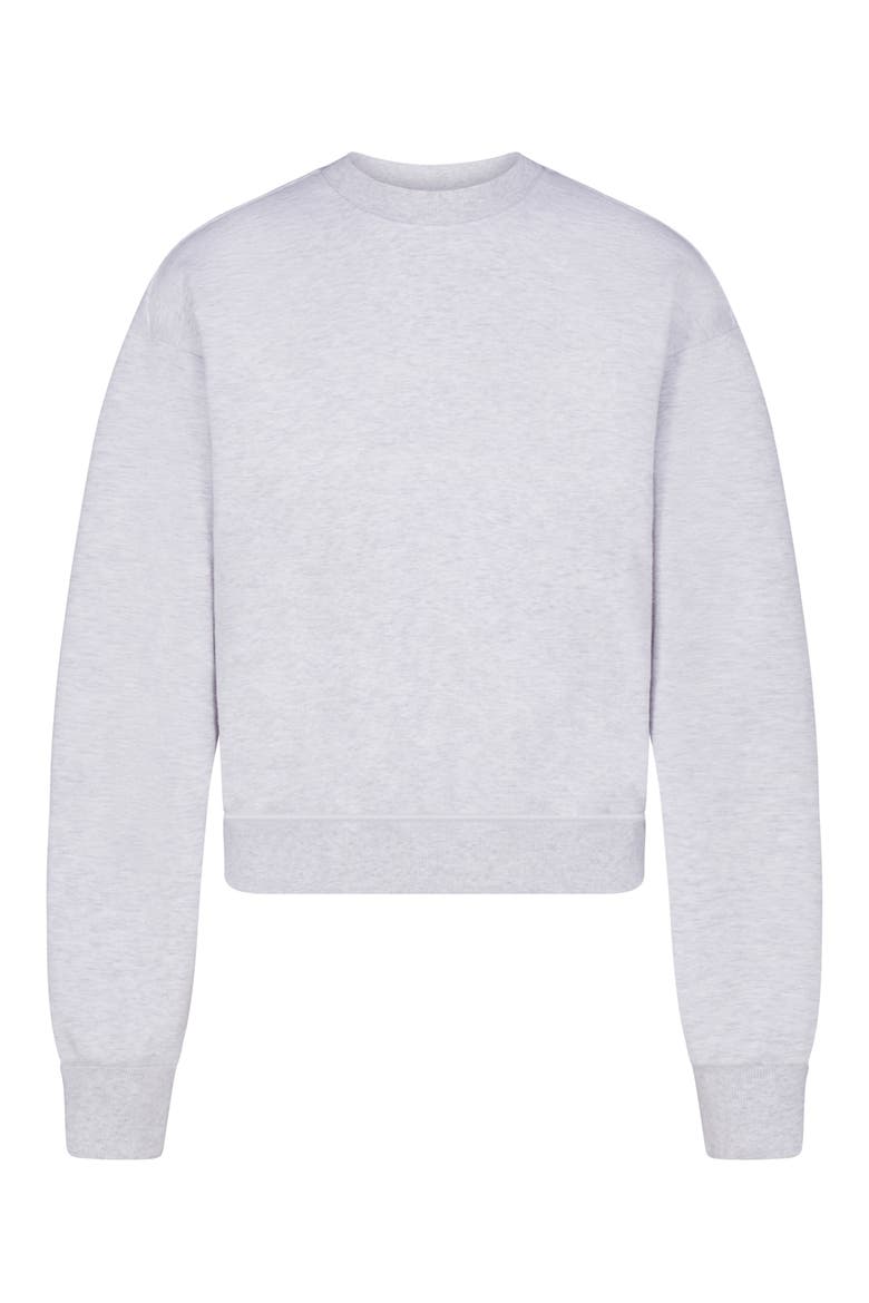 Cotton Blend Fleece Classic Crew Sweatshirt, Alternate, color, LIGHT HEATHER GRAY