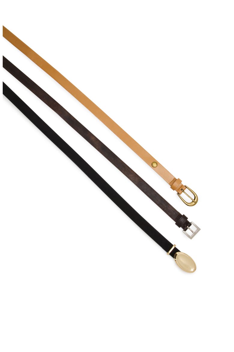 Set of 3 Faux Leather & Faux Suede Belts, Alternate, color, DK CHOCOLATE-BLACK-TOBACCO