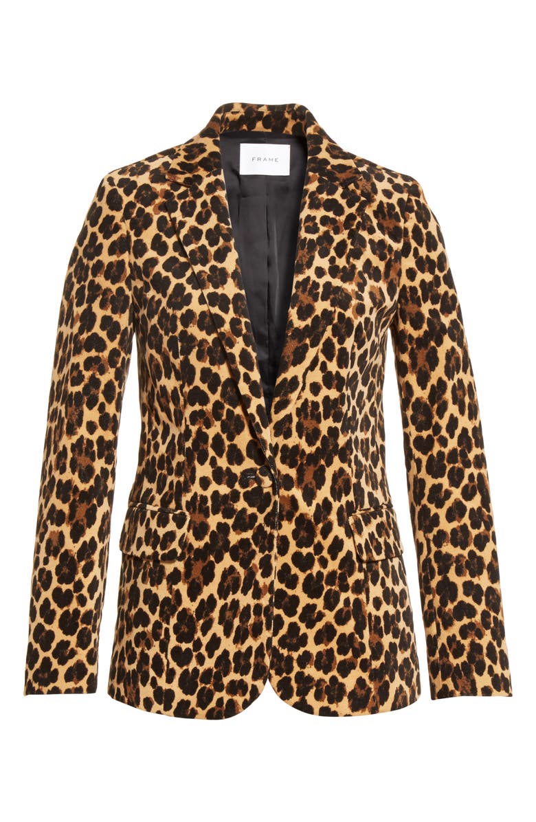FRAME Cheetah Classic Velvet Blazer, Alternate, color,