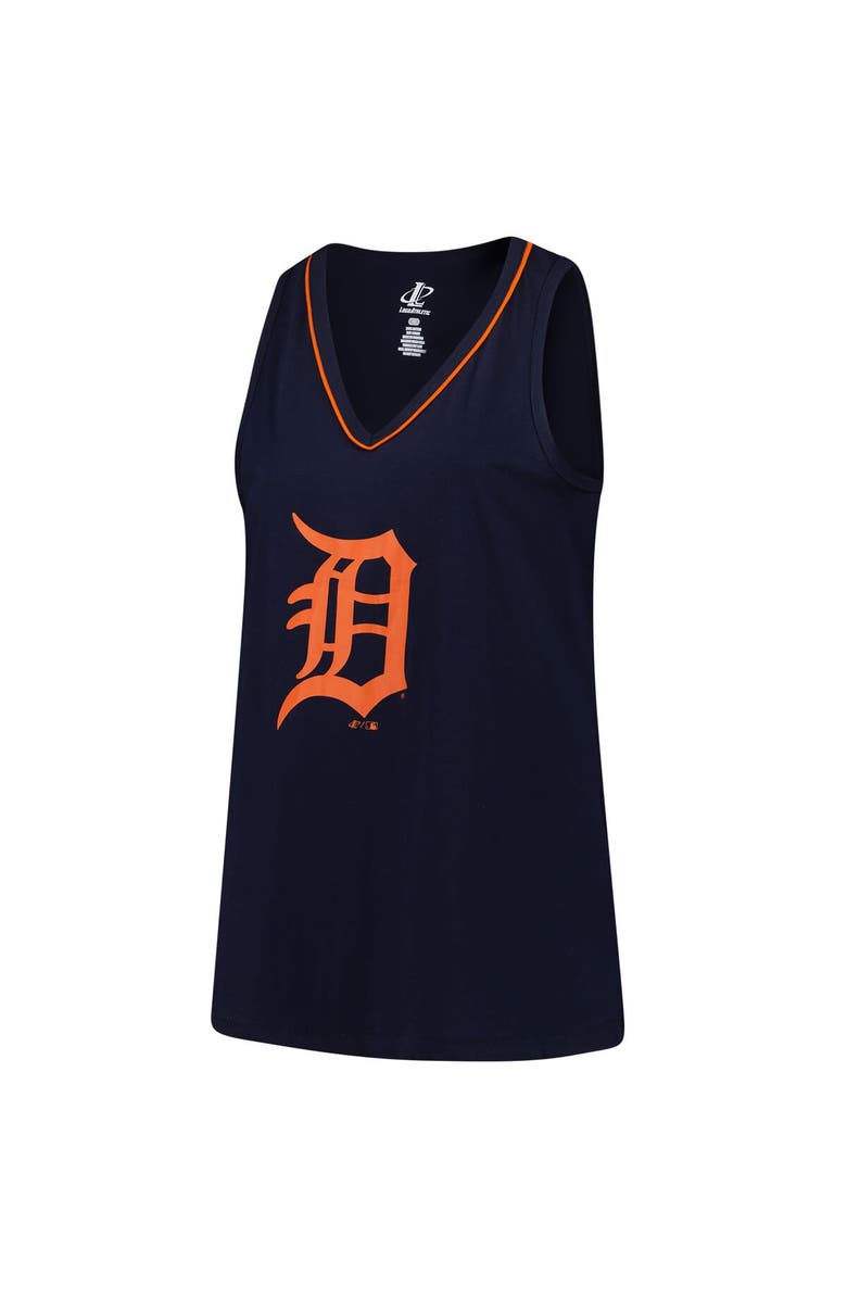 PROFILE Women's Profile  Navy Detroit Tigers Plus Sized Stellar Win V-Neck Tank Top, Alternate, color, 