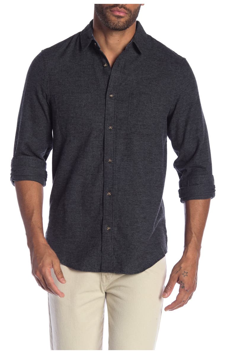 14th & Union Grindle Trim Fit Flannel Shirt, Main, color,