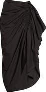 Michael Kors Collection Ruched Cotton Poplin Pareo Skirt