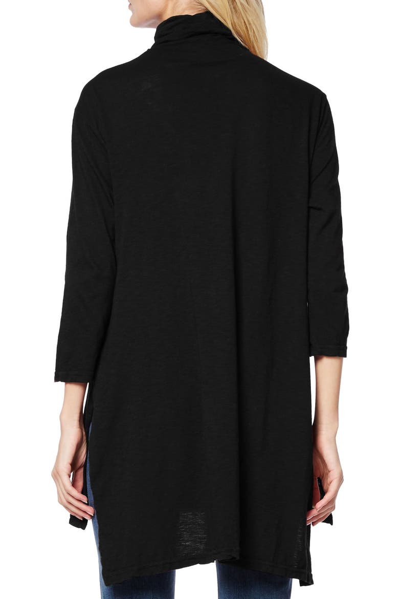 Mock Neck Supima® Cotton Tunic, Alternate, color, BLACK