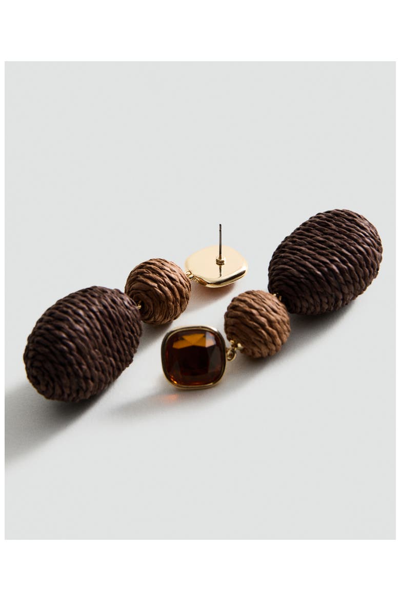 Raffia Drop Earrings, Alternate, color, BROWN