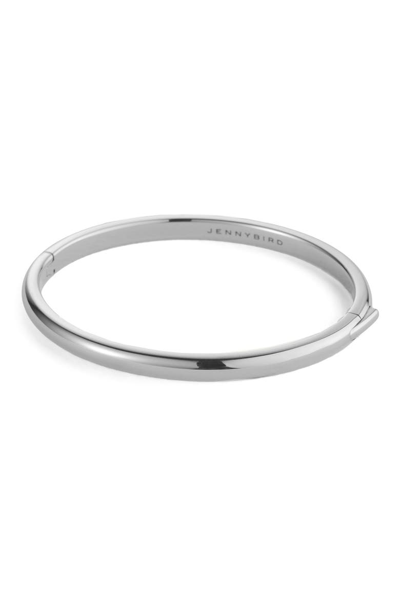 Remi Hinge Bangle Bracelet, Main, color, PLATINUM