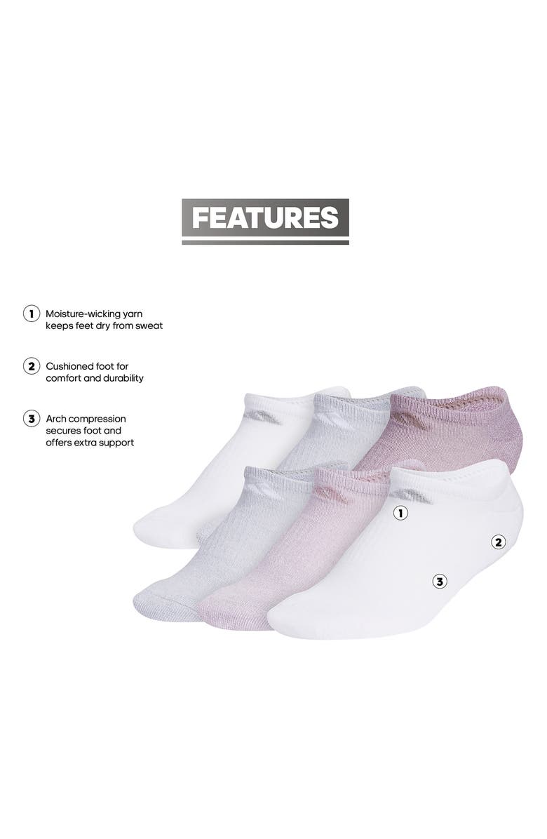 adidas Athletic Cushioned Ankle Socks, Alternate, color, Light Purple