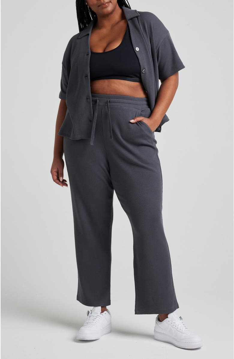 Losano Organic Cotton Button Down Shirt, Alternate, color, Charcoal