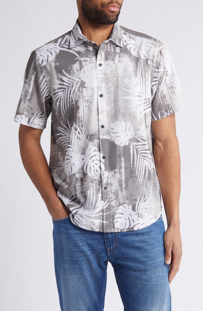 Tommy Bahama Bahama Coast Legendary Leaves Short Sleeve Perfomance Button-Up Shirt, Main, color,