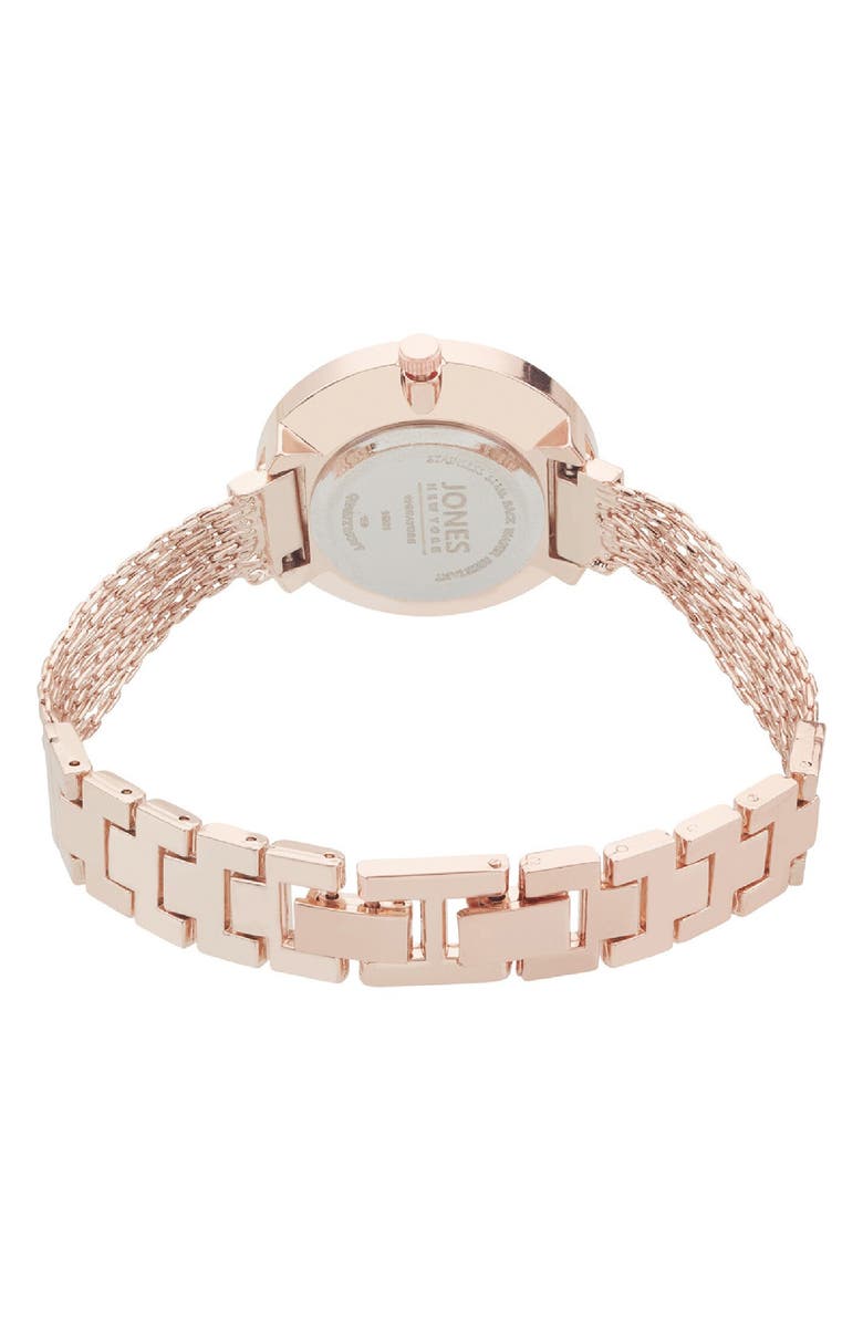 Jones New York Diamond Quartz Mesh Bracelet Watch, 36mm, Alternate, color, White/ Rose Gold
