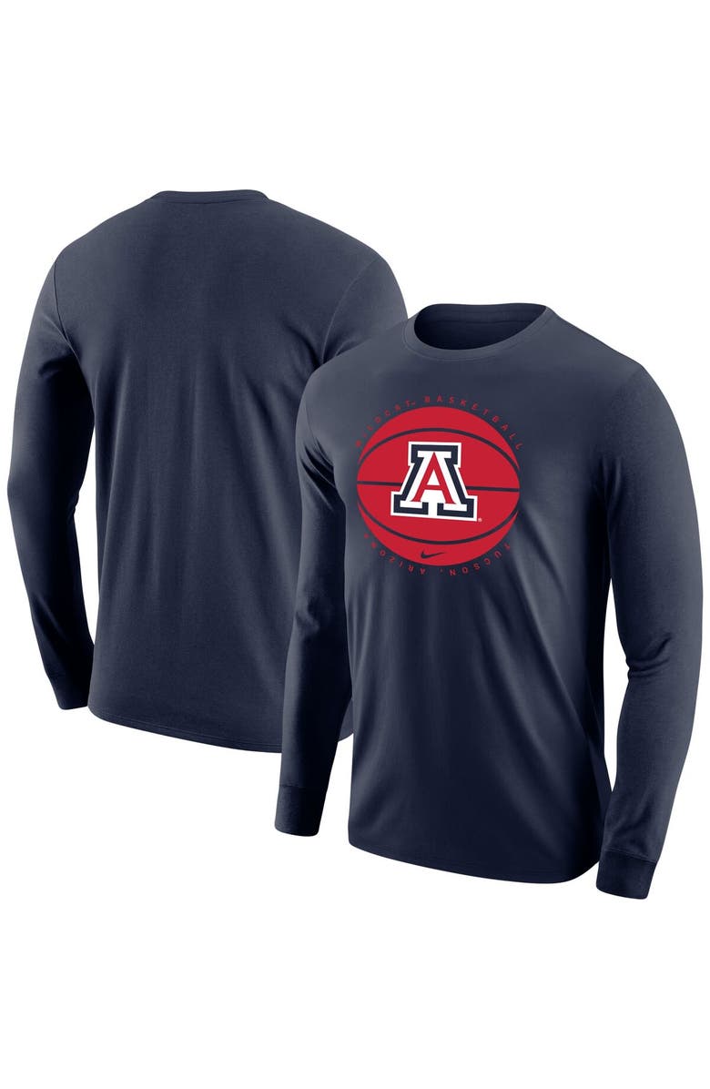 Nike Men's Nike Navy Arizona Wildcats Basketball Long Sleeve T-Shirt, Main, color, 