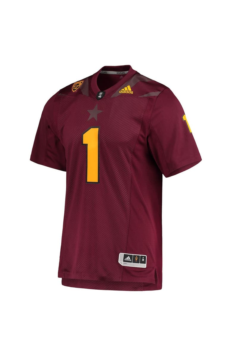 adidas Men's adidas #1 Maroon Arizona State Sun Devils Team Premier Football Jersey, Alternate, color, Maroon
