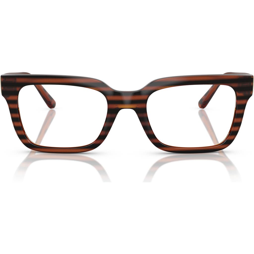 Vogue 52mm Pillow Optical Glasses In Brown Havana