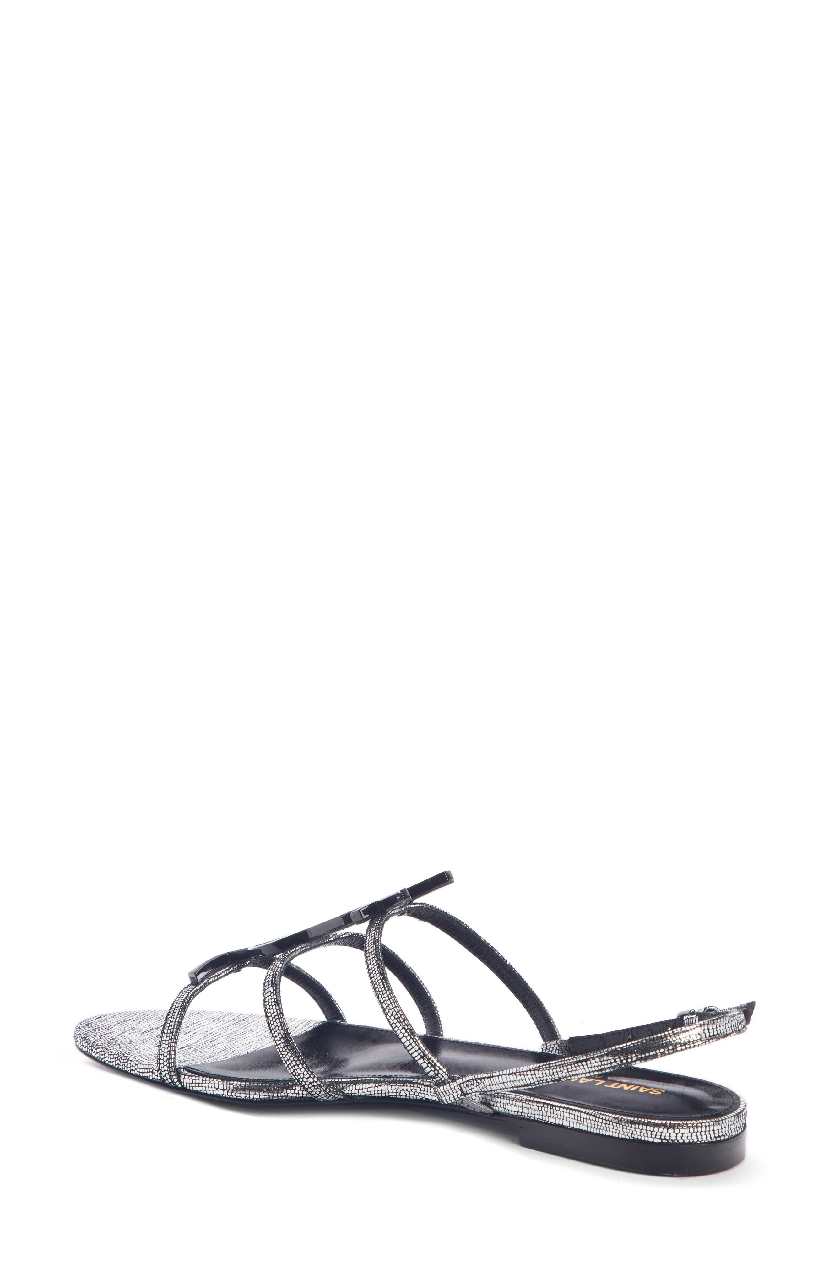 Saint Laurent Cassandra Logo Sandal, Alternate, color, 