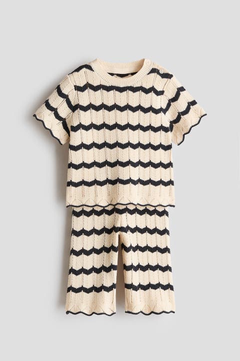 2-piece pointelle-knit cotton set