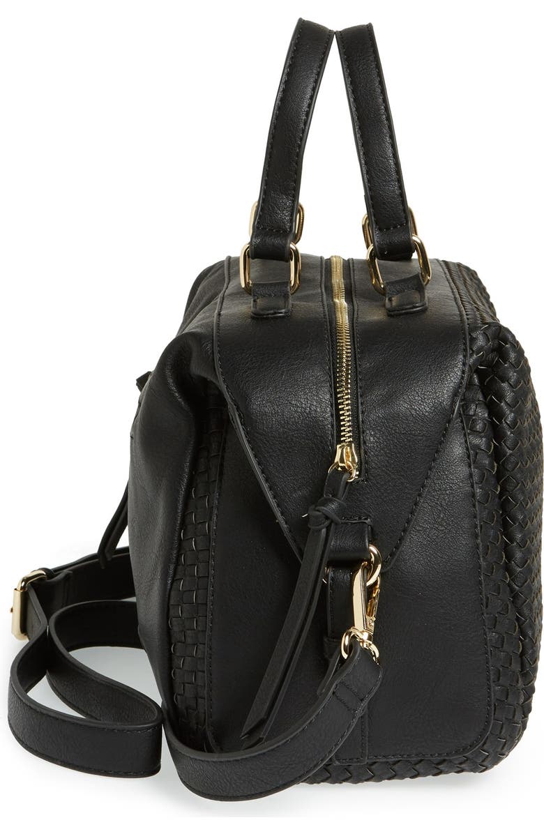 Sole Society 'Paxley' Woven Faux Leather Satchel, Alternate, color,