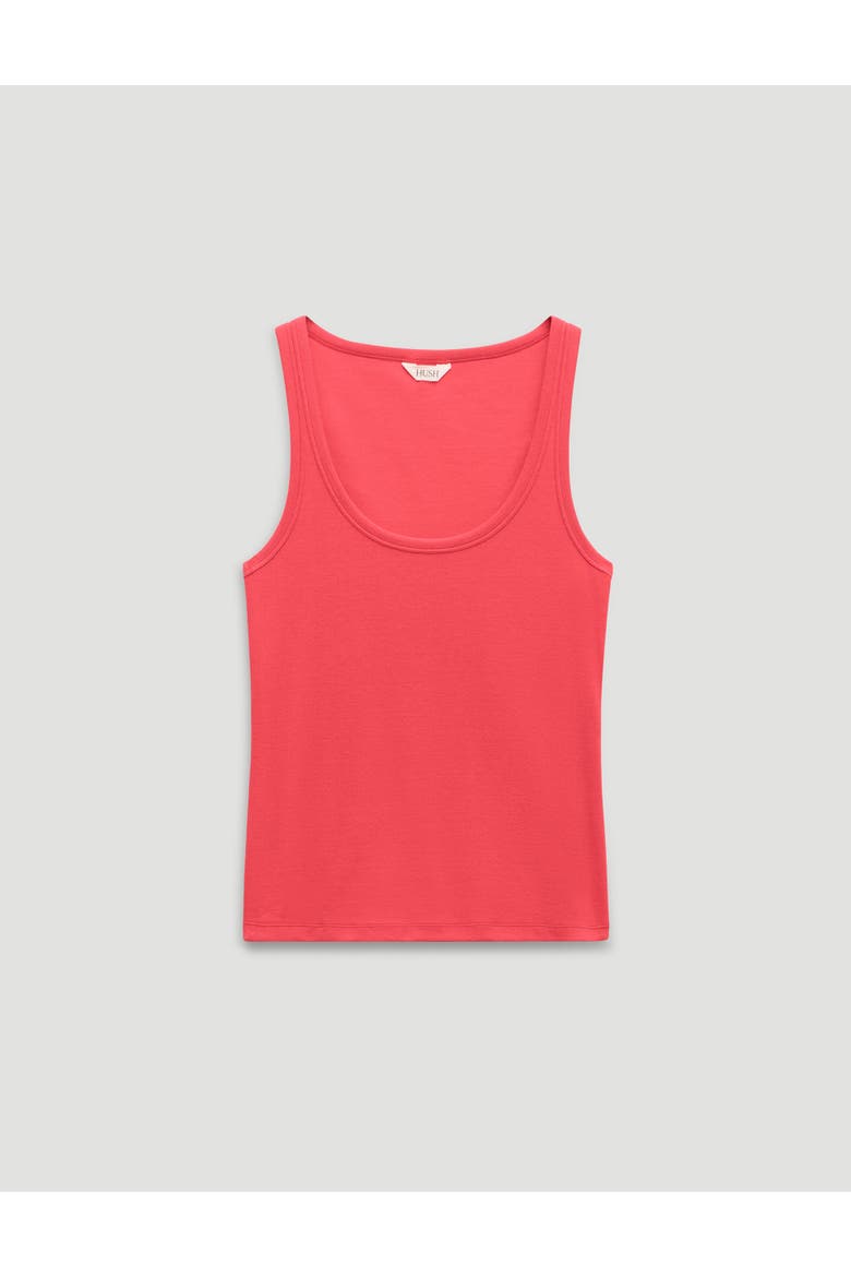 Scoop Neck Ribbed Vest, Alternate, color, Watermelon Red