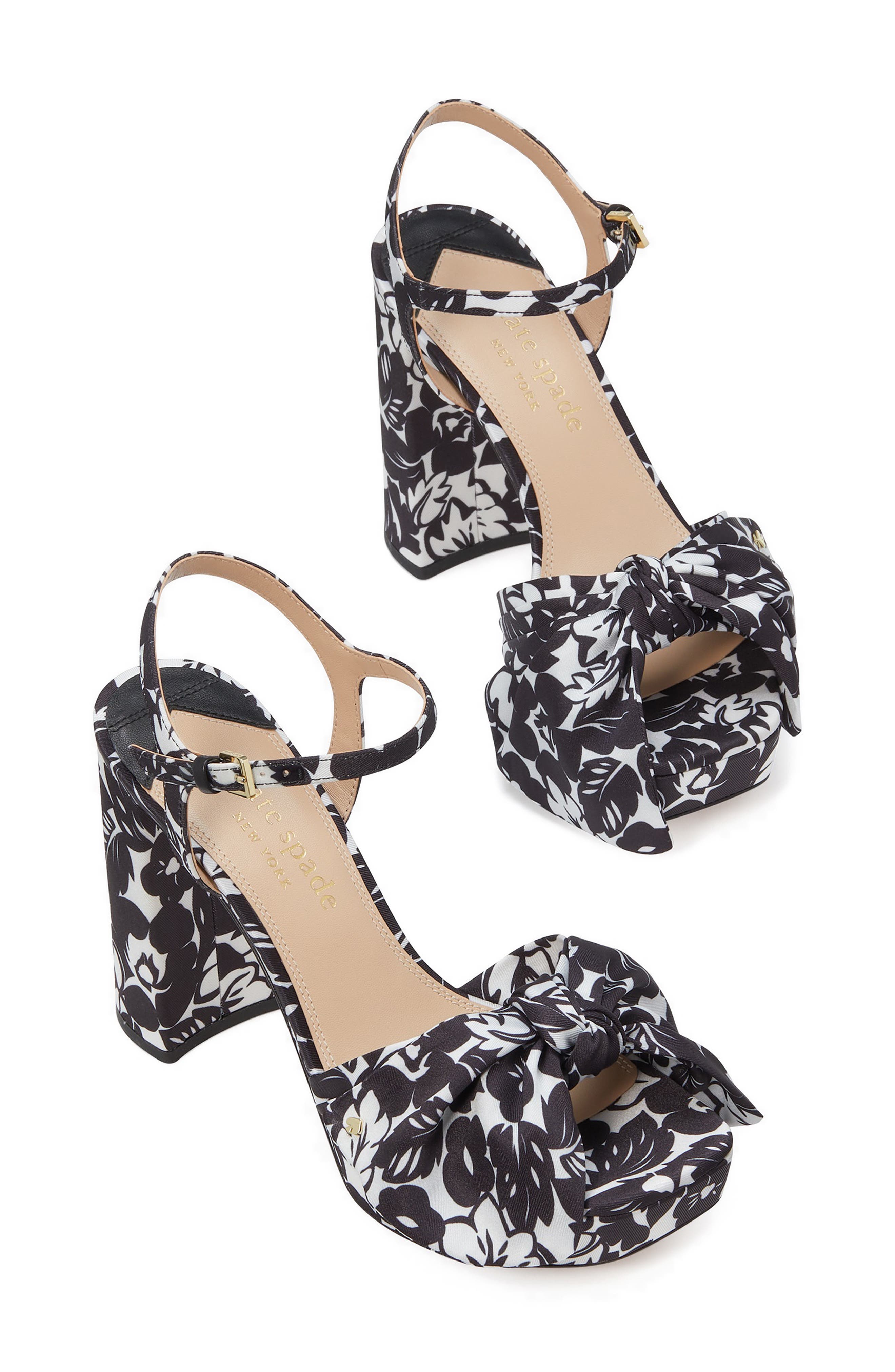 Kate Spade New York lucie ankle strap platform sandal, Alternate, color, Black