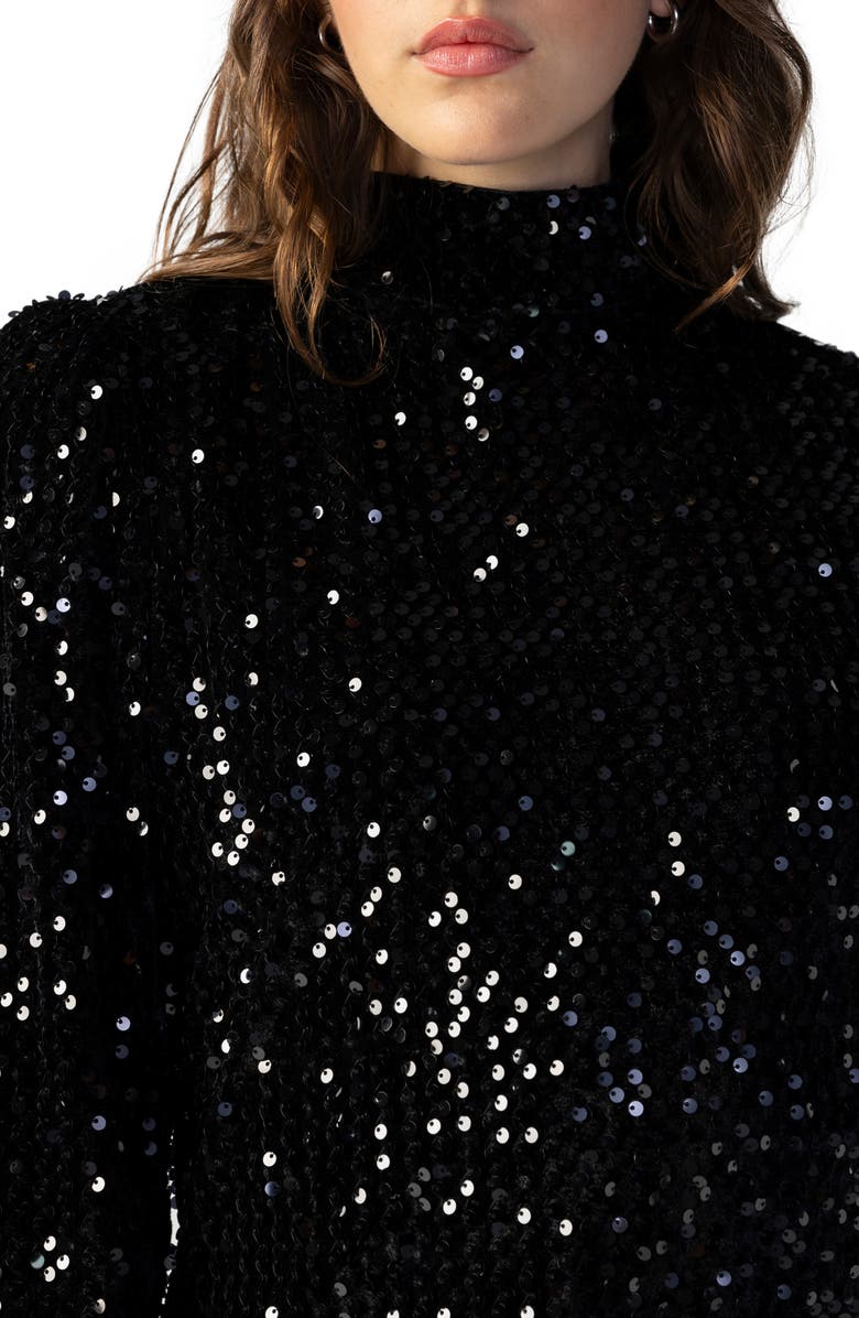 Sanctuary All Night Sequin Long Sleeve Minidress, Alternate, color, 