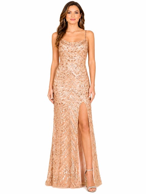 Beaded Faux-Wrap V-Neck Bridal Gown