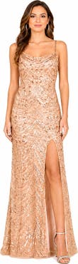 LARA New York Beaded Faux-Wrap V-Neck Bridal Gown