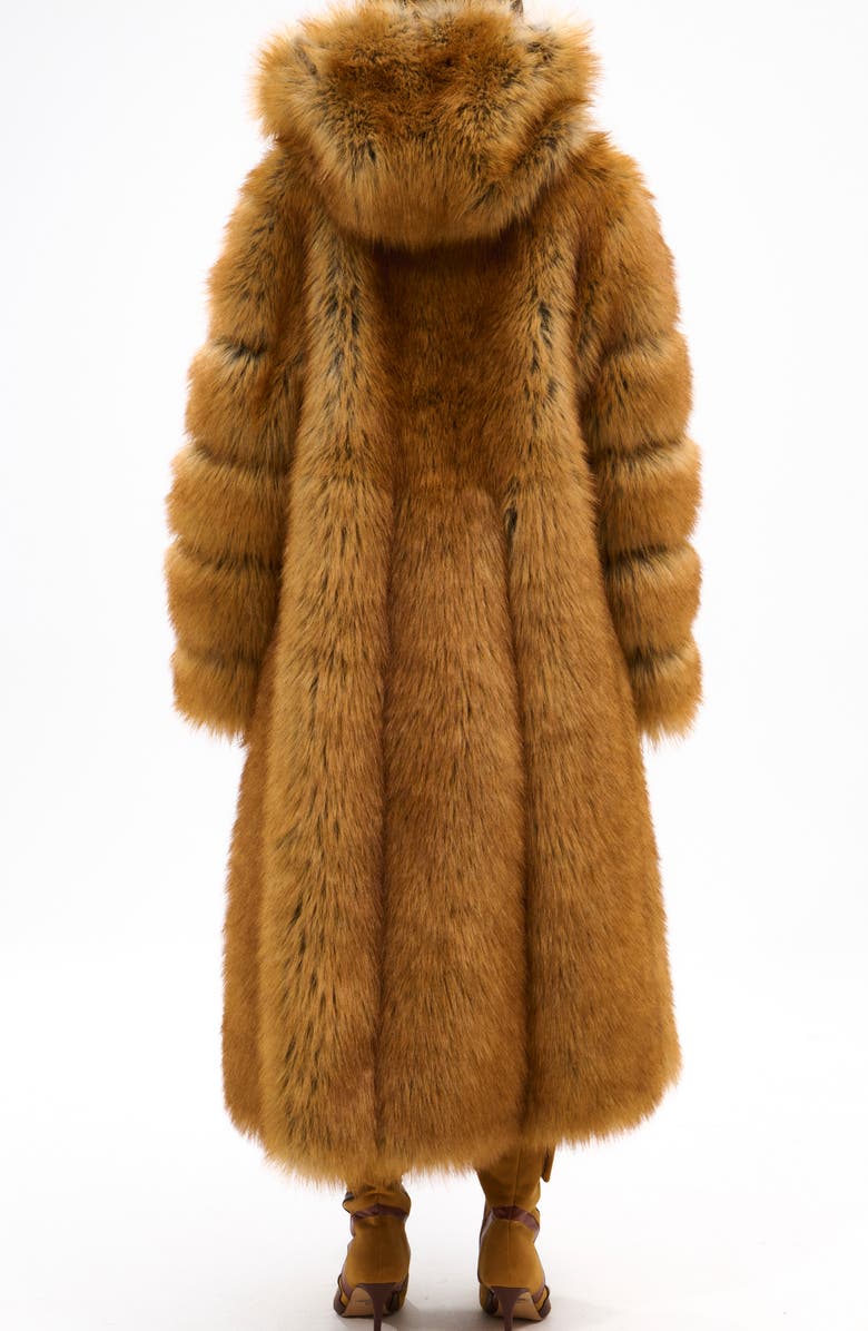 AZALEA WANG Elizabeth Faux Fur Coat, Alternate, color, Tan