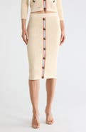 L'AGENCE Melania Pointelle Button Front Sweater Skirt