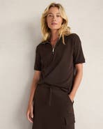 Haven Well Within Organic Cotton Interlock Half-Zip Collared Top