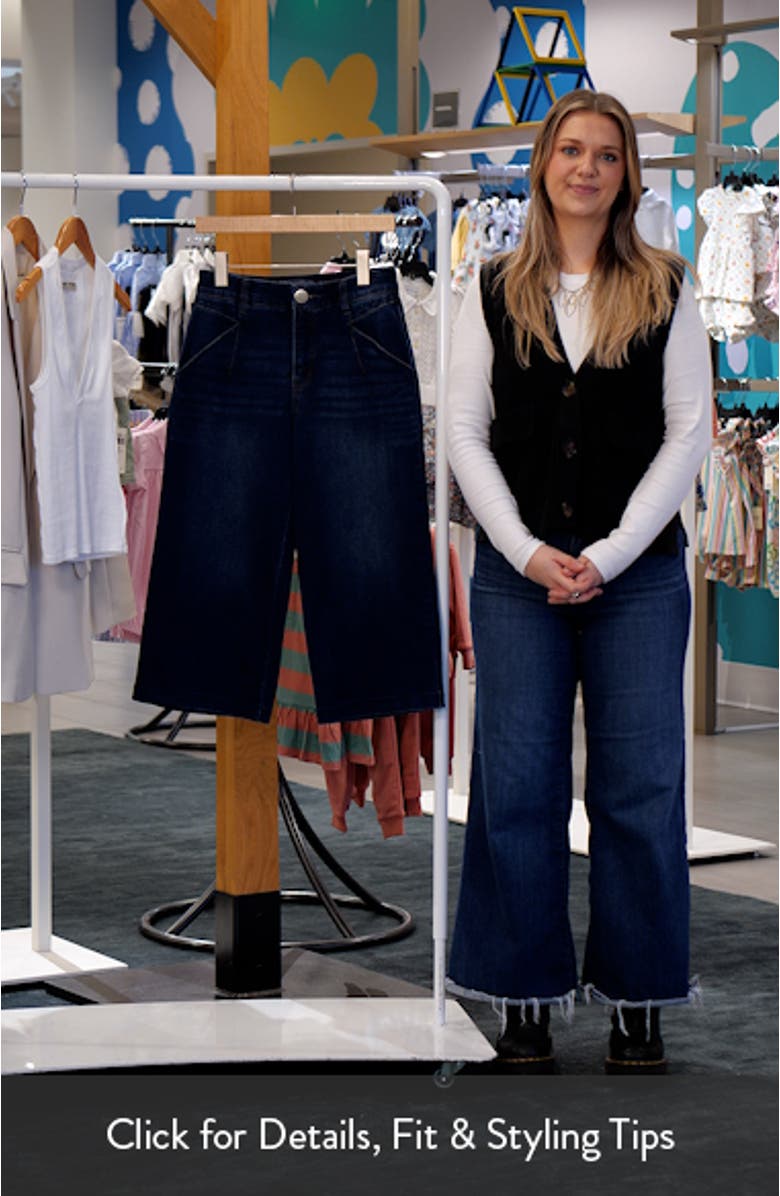 Wyatt Skyrise V-Pocket Wide Leg Denim Culottes, sales video thumbnail