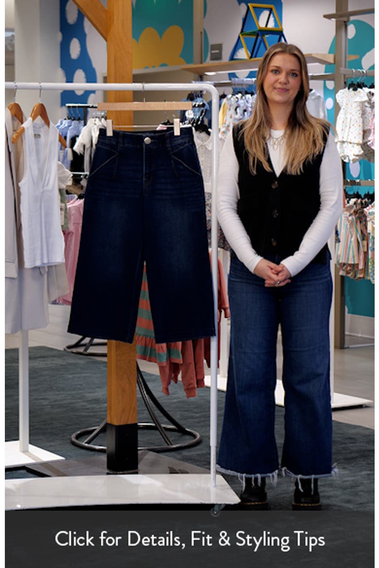 Wyatt Skyrise V-Pocket Wide Leg Denim Culottes video