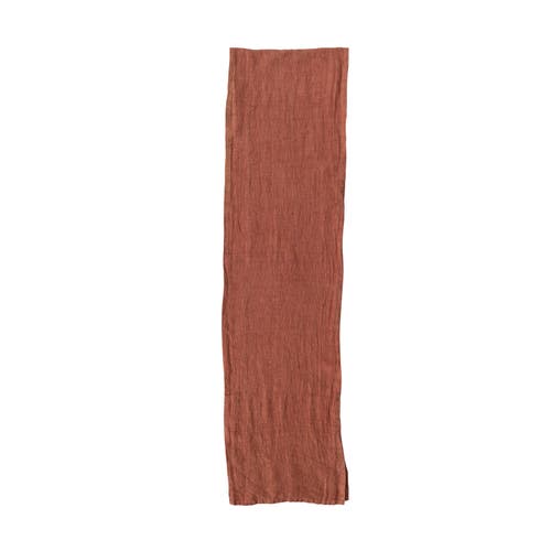 Storied Home 108 Inches Stonewashed Linen Table Runner For Kitchen Decorations In Brown