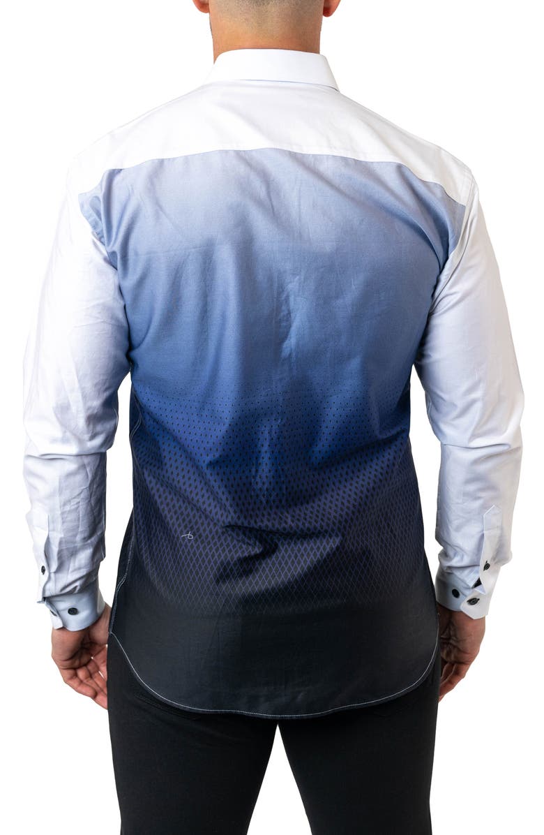 Maceoo Fibonacci Antonio 45 Ombré Cotton Button-Up Shirt, Alternate, color, 